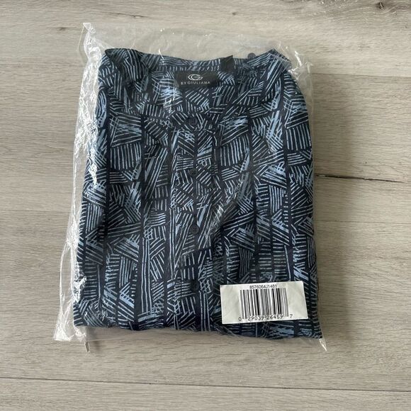 G By Guiliana Gathered Dolman-Sleeve Top Indigo Combo S NWT IN PACKAGE - Picture 6 of 8